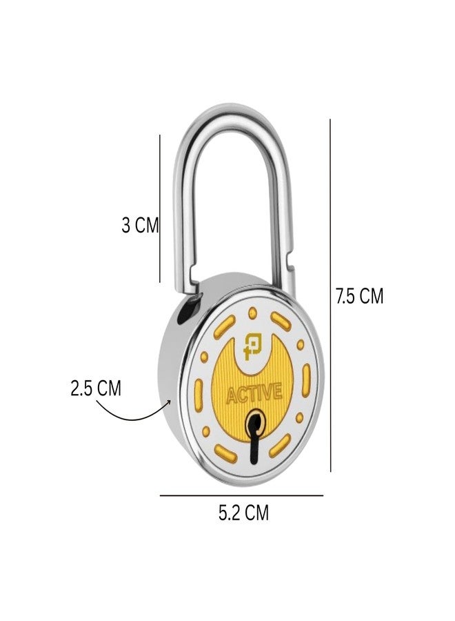 ONEPRO قفلان صغيران الحجم من Active Special، 6 مفاتيح متطابقة، 52 مم - 7 أذرع، قفل مزدوج بطلاء كروم فضي (عبوة من قطعتين) - Image 2